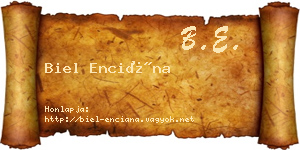 Biel Enciána névjegykártya